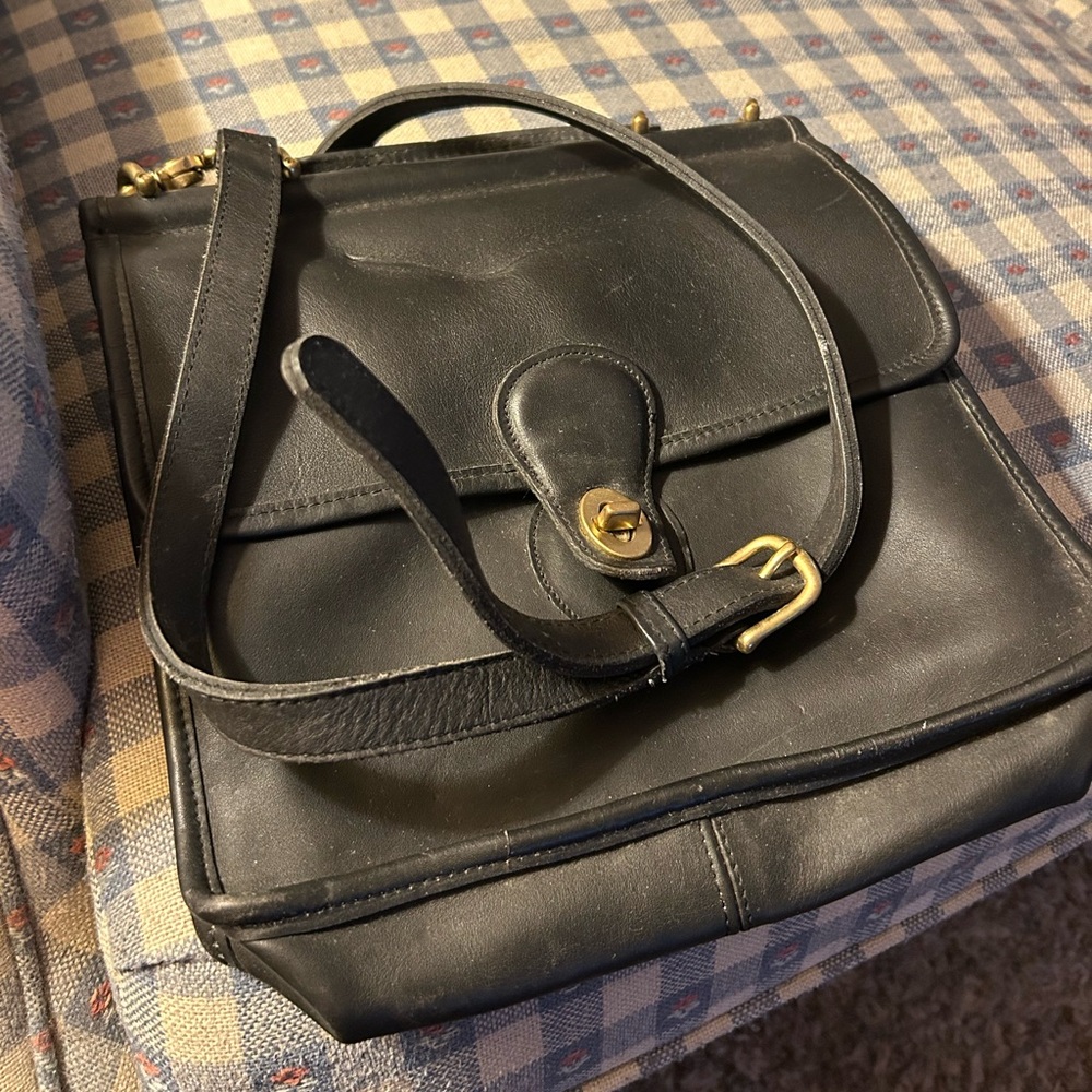 Coach Black Leather Crossbody Bag Willis